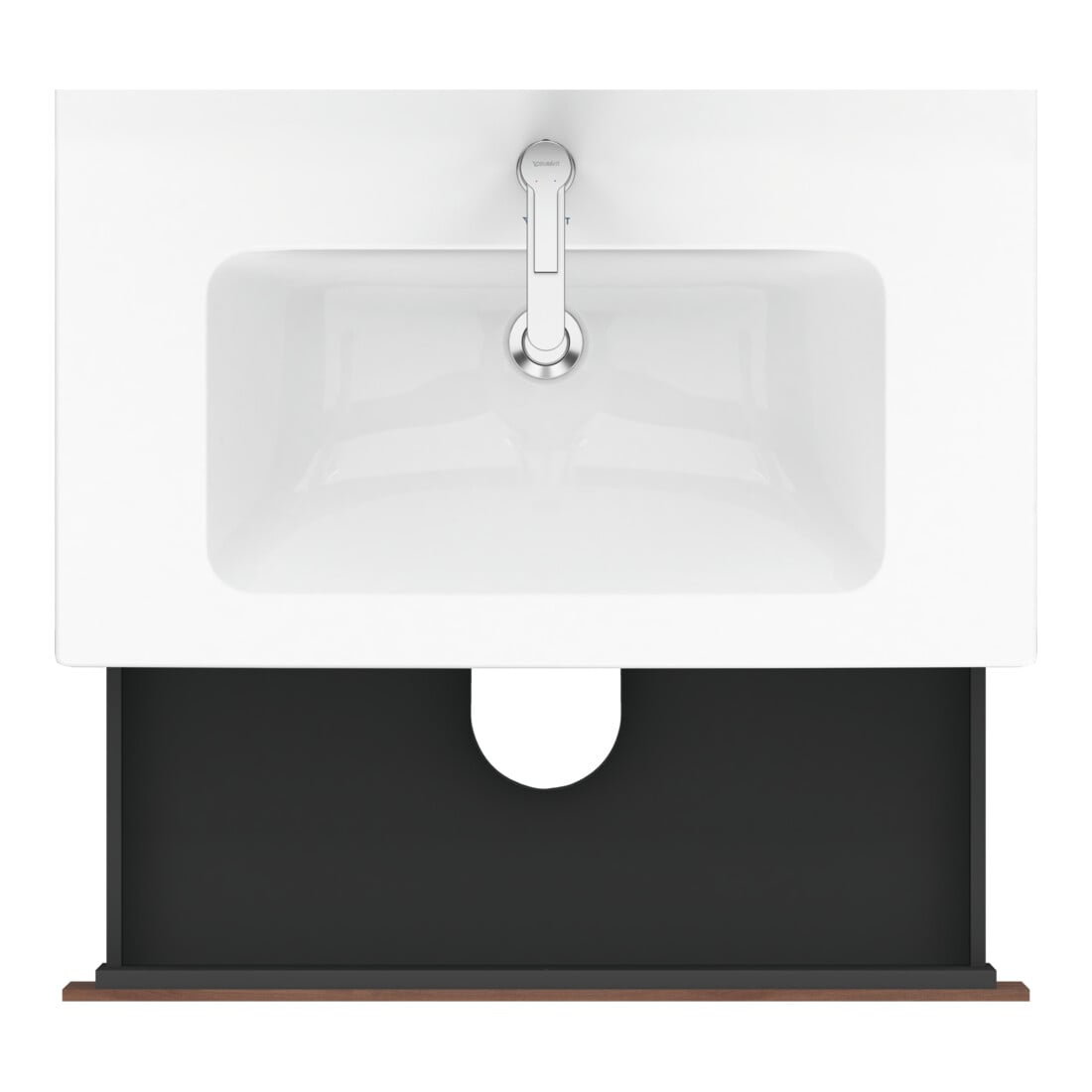 Duravit Meuble sous lavabo L-Cube 82x48,1 cm, noyer naturel, 2 tiroirs, suspendu