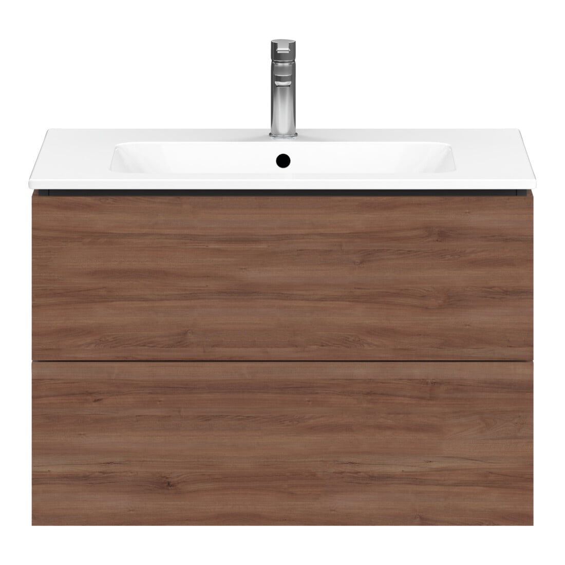 Duravit Meuble sous lavabo L-Cube 82x48,1 cm, noyer naturel, 2 tiroirs, suspendu