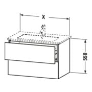 Duravit Meuble sous lavabo L-Cube 82x48,1 cm, œuf marbre, 2 tiroirs, suspendu-4