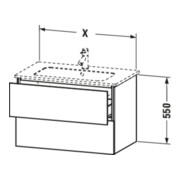 Duravit Meuble sous lavabo L-Cube 82x48,1 cm, tau mat, 2 tiroirs, suspendu-4