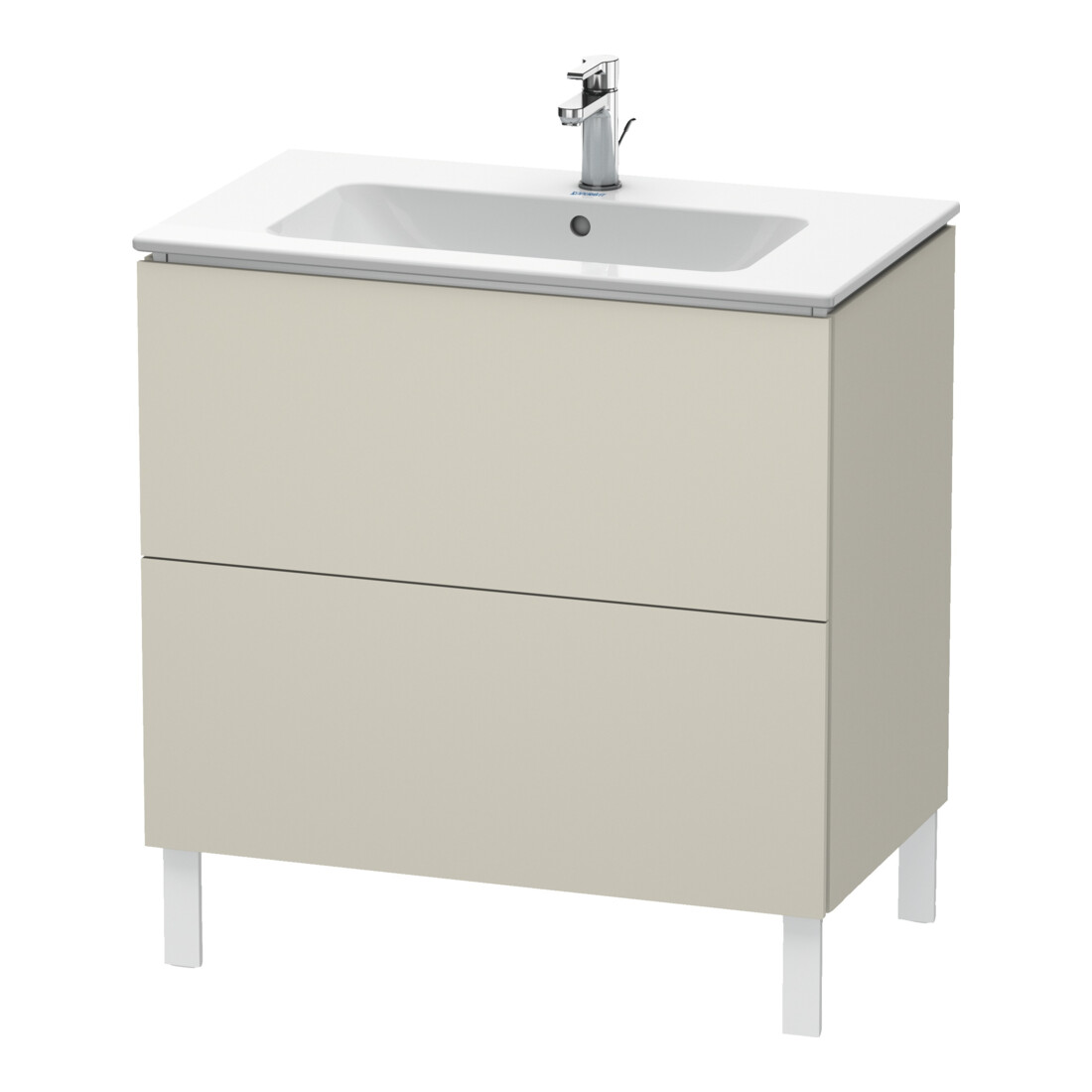 Duravit Meuble sous-lavabo L-Cube 82x48,1 cm, taupe mat, 2 tiroirs, sur pied