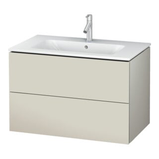 Duravit Meuble sous lavabo L-Cube 82x48,1 cm, taupe mat, 2 tiroirs, suspendu