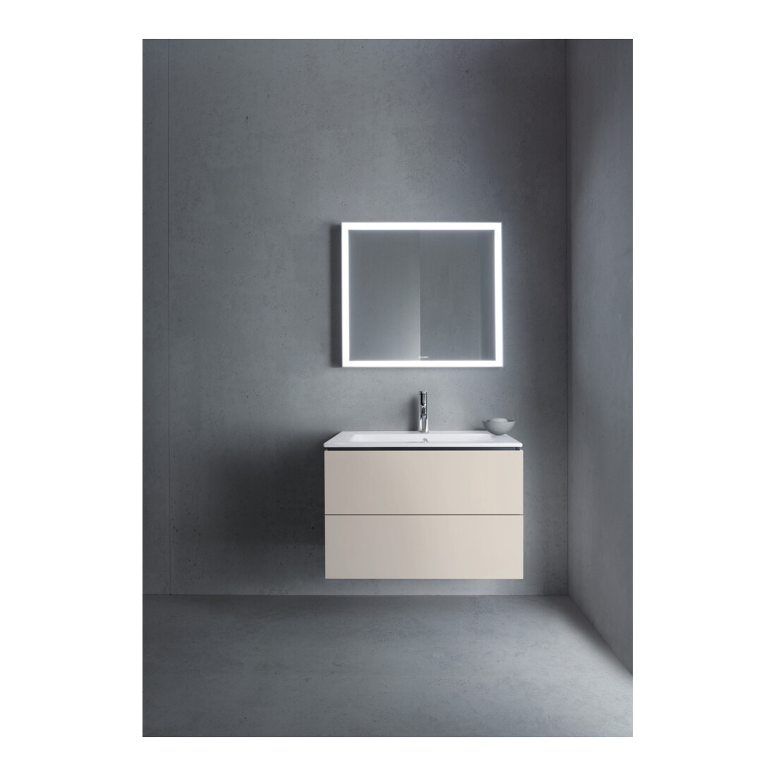Duravit Meuble sous lavabo L-Cube 82x48,1 cm, taupe mat, 2 tiroirs, suspendu