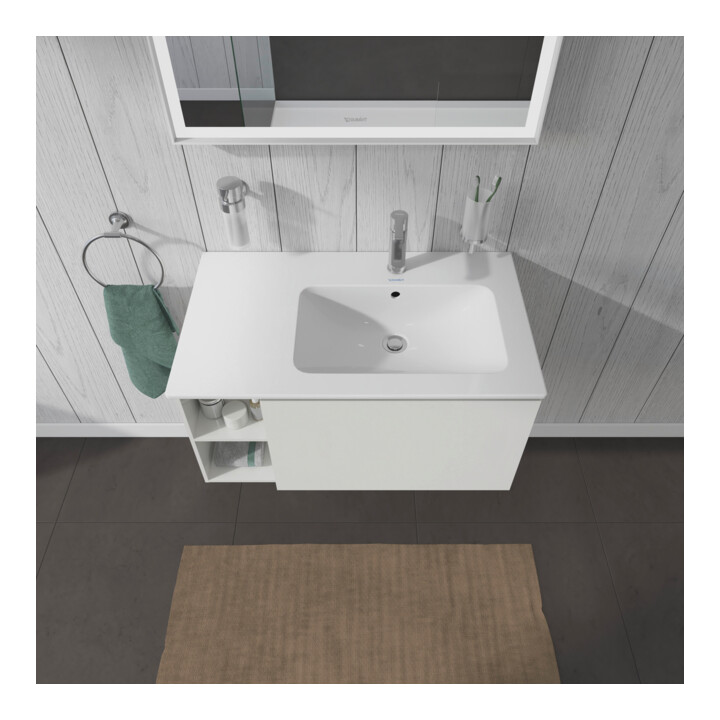 Duravit Meuble sous lavabo L-Cube 82x48,1x40 cm, 1 tiroir, évier à droite, blanc brillant