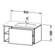 Duravit Meuble sous lavabo L-Cube 82x48,1x40 cm, 1 tiroir, évier à droite, blanc brillant-4