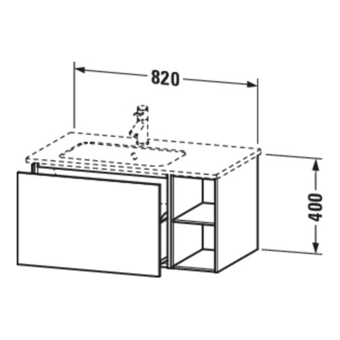 Duravit Meuble sous-lavabo L-Cube 82x48,1x40 cm, 1 tiroir, gauche, graphite mat