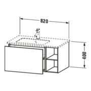 Duravit Meuble sous-lavabo L-Cube 82x48,1x40 cm, 1 tiroir, gauche, graphite mat-4