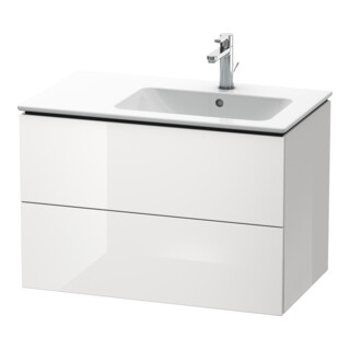 Duravit Meuble sous lavabo L-Cube 82x48,1x55 cm, 2 tiroirs, bec droite, blanc brillant