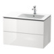 Duravit Meuble sous lavabo L-Cube 82x48,1x55 cm, 2 tiroirs, bec droite, blanc brillant