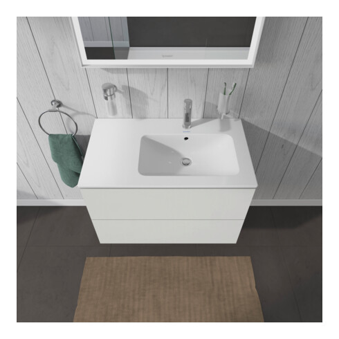 Duravit Meuble sous lavabo L-Cube 82x48,1x55 cm, 2 tiroirs, bec droite, blanc brillant