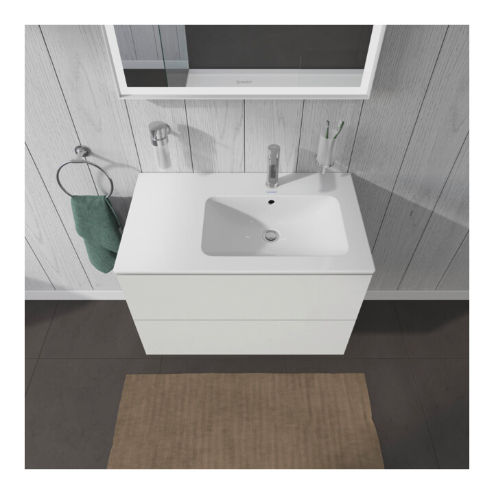 Duravit Meuble sous lavabo L-Cube 82x48,1x55 cm, 2 tiroirs, bec droite, blanc brillant