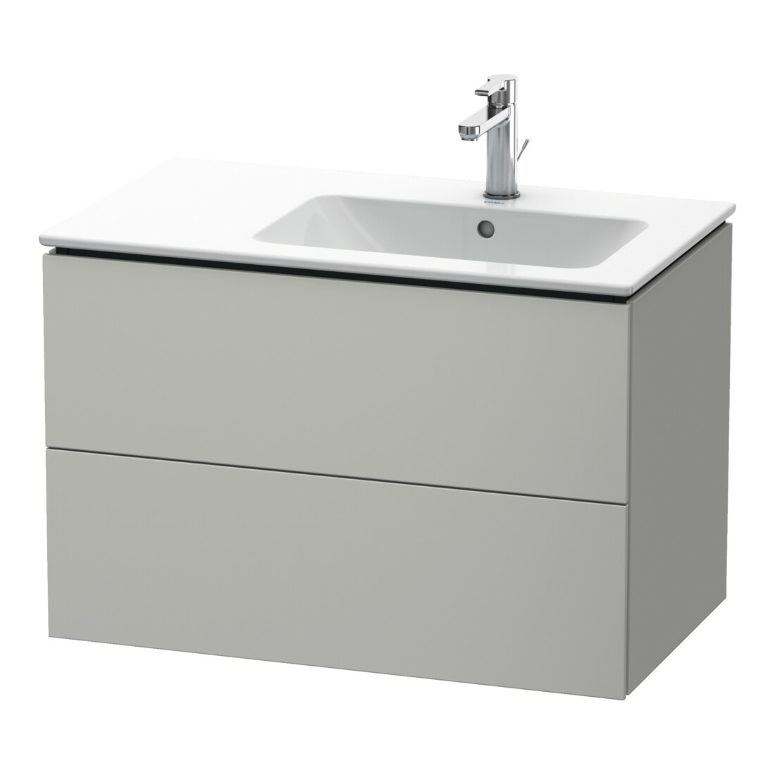 Duravit Meuble sous-lavabo L-Cube 82x48,1x55 cm, 2 tiroirs, Droit, béton gris mat