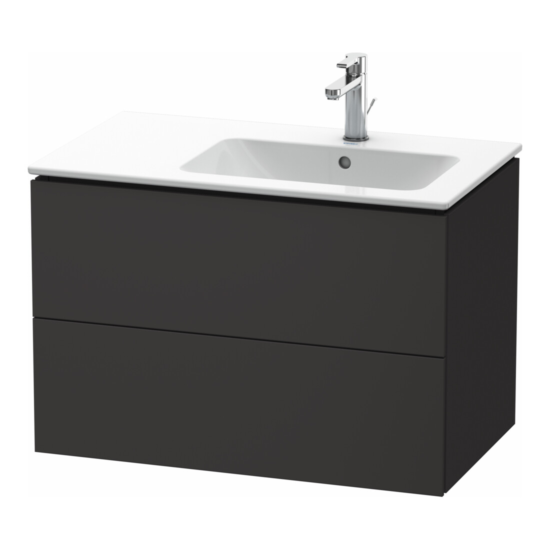 Duravit Meuble sous lavabo L-Cube 82x48,1x55 cm, 2 tiroirs, droite, graphite mat