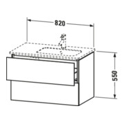 Duravit Meuble sous lavabo L-Cube 82x48,1x55 cm, 2 tiroirs, droite, graphite mat-3