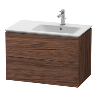 Duravit Meuble sous-lavabo L-Cube 82x48,1x55 cm, 2 tiroirs, droite, noyer foncé