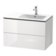 Duravit Meuble sous lavabo L-Cube 82x48,1x55 cm, 2 tiroirs, évier à droite, blanc brillant-1
