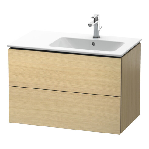 Duravit Meuble sous lavabo L-Cube 82x48,1x55 cm, 2 tiroirs, évier à droite, méd. œuf