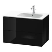Duravit Meuble sous lavabo L-Cube 82x48,1x55 cm, 2 tiroirs, évier à droite, noir brillant-1