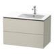 Duravit Meuble sous lavabo L-Cube 82x48,1x55 cm, 2 tiroirs, évier à droite, Tau mat-1