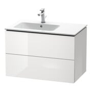 Duravit Meuble sous lavabo L-Cube 82x48,1x55 cm, 2 tiroirs, évier à gauche, blanc œuf-3