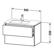 Duravit Meuble sous lavabo L-Cube 82x48,1x55 cm, 2 tiroirs, évier à gauche, blanc œuf-4