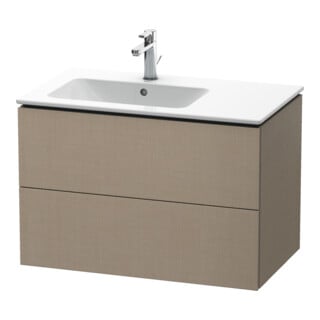 Duravit Meuble sous lavabo L-Cube 82x48,1x55 cm, 2 tiroirs, évier à gauche, lin