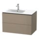 Duravit Meuble sous lavabo L-Cube 82x48,1x55 cm, 2 tiroirs, évier à gauche, lin-1