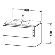 Duravit Meuble sous lavabo L-Cube 82x48,1x55 cm, 2 tiroirs, évier à gauche, lin-4