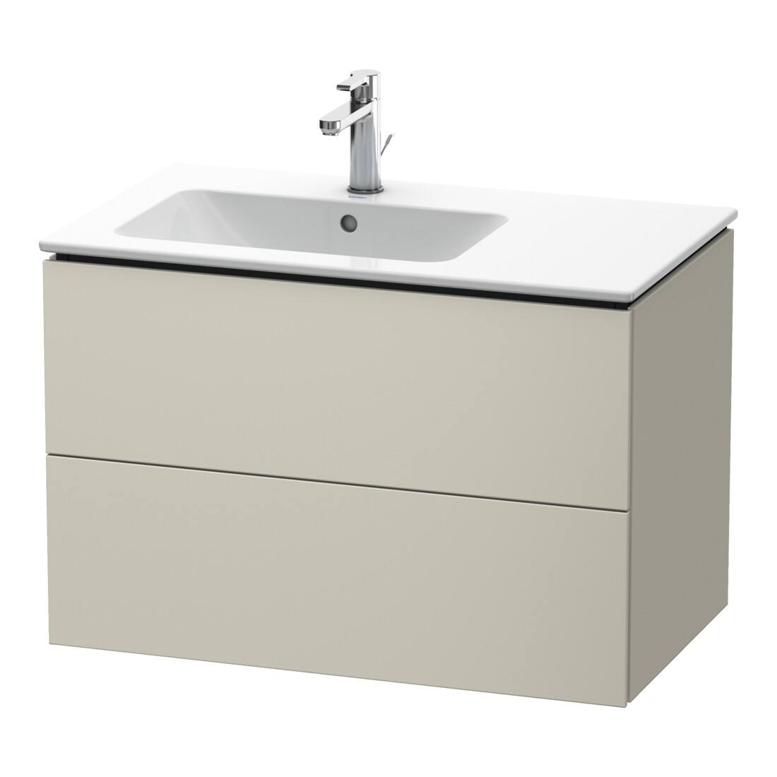 Duravit Meuble sous-lavabo L-Cube 82x48,1x55 cm, 2 tiroirs, évier à gauche, Tau mat