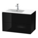 Duravit Meuble sous lavabo L-Cube 82x48,1x55 cm, 2 tiroirs, évier gauche, noir brillant-1