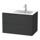 Duravit Meuble sous-lavabo L-Cube 82x48,1x55 cm, 2 tiroirs, lavabo à droite, graphite mat-1