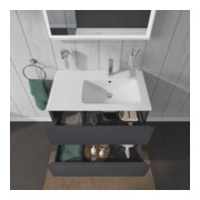 Duravit Meuble sous-lavabo L-Cube 82x48,1x55 cm, 2 tiroirs, lavabo à droite, graphite mat-4