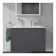 Duravit Meuble sous-lavabo L-Cube 82x48,1x55 cm, 2 tiroirs, lavabo à droite, graphite mat