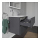Duravit Meuble sous-lavabo L-Cube 82x48,1x55 cm, 2 tiroirs, lavabo à droite, graphite mat