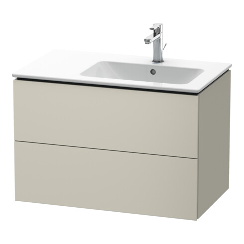 Duravit Meuble sous lavabo L-Cube 82x48,1x55 cm, 2 tiroirs, lavabo à droite, Tau mat