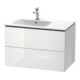 Duravit Meuble sous lavabo L-Cube 82x48,1x55 cm, 2 tiroirs, lavabo à gauche, blanc brillant-1