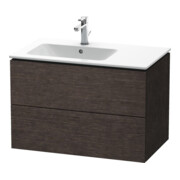 Duravit Meuble sous-lavabo L-Cube 82x48,1x55 cm, 2 tiroirs, porte gauche, chêne foncé mat