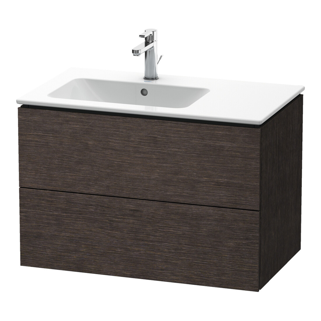 Duravit Meuble sous-lavabo L-Cube 82x48,1x55 cm, 2 tiroirs, porte gauche, chêne foncé mat