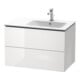 Duravit Meuble sous lavabo L-Cube 82x48,1x55cm, 2 tiroirs, évier à droite, blanc mat