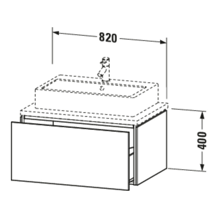 Duravit Meuble sous lavabo L-Cube 82x54,7 cm, base, avec console, 1 tiroir