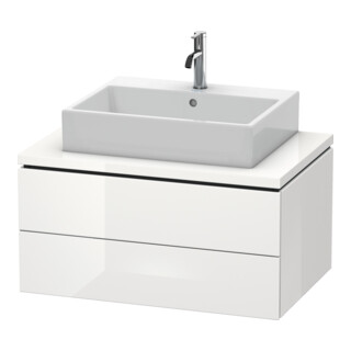 Duravit Meuble sous lavabo L-Cube 82x54,7 cm, blanc brillant, 2 tiroirs