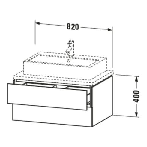 Duravit Meuble sous-lavabo L-Cube 82x54,7 cm, blanc œuf, 2 tiroirs