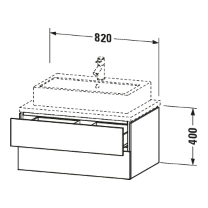 Duravit Meuble sous lavabo L-Cube 82x54,7 cm, blanc œuf, 2 tiroirs