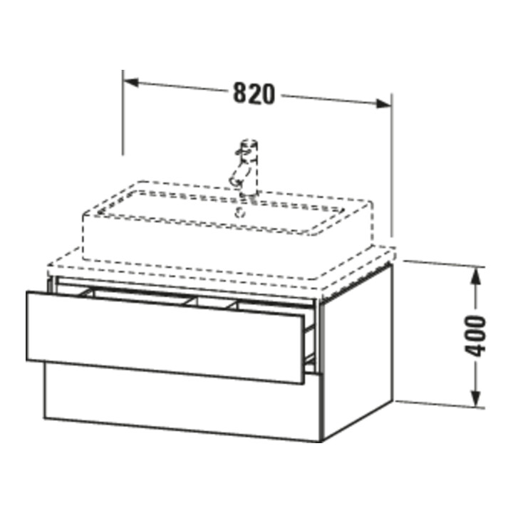 Duravit Meuble sous-lavabo L-Cube 82x54,7 cm, graphite mat, 2 tiroirs