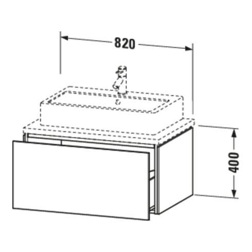Duravit Meuble sous-lavabo L-Cube 82x54,7 cm, gris mat, pour console, 1 tiroir