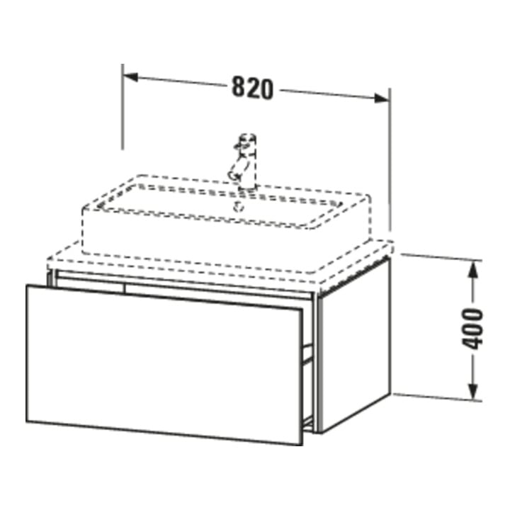 Duravit Meuble sous lavabo L-Cube 82x54,7 cm, lin, pour console, 1 tiroir