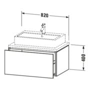 Duravit Meuble sous-lavabo L-Cube 82x54,7 cm, taupe mat, avec console, 1 tiroir-5