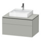 Duravit Meuble sous-lavabo L-Cube 82x55 cm, blanc mat, 1 tiroir, 1 coulissant, suspendu-1