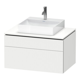 Duravit Meuble sous lavabo L-Cube 82x55 cm, blanc mat, 1 tiroir, 1 coulissant, suspendu