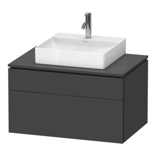 Duravit Meuble sous lavabo L-Cube 82x55 cm, gris, 1 porte, 1 tiroir, suspendu